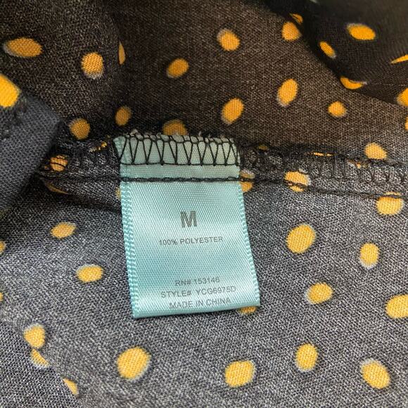 Good Luck Gem Polka Dot Black Collared Blouse with Balloon Sleeves - Picture 6 of 7